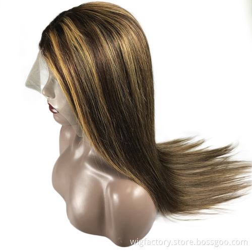 wholesale remy human hair wigs highlight T part ,mink human hair lace front wigs brazilian piano color hair wigs